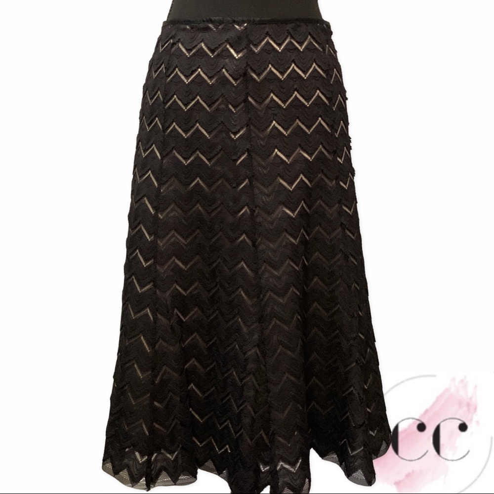 Marks & Spencer Lace Overlay A-Line Flared Skirt - Picture 3 of 8